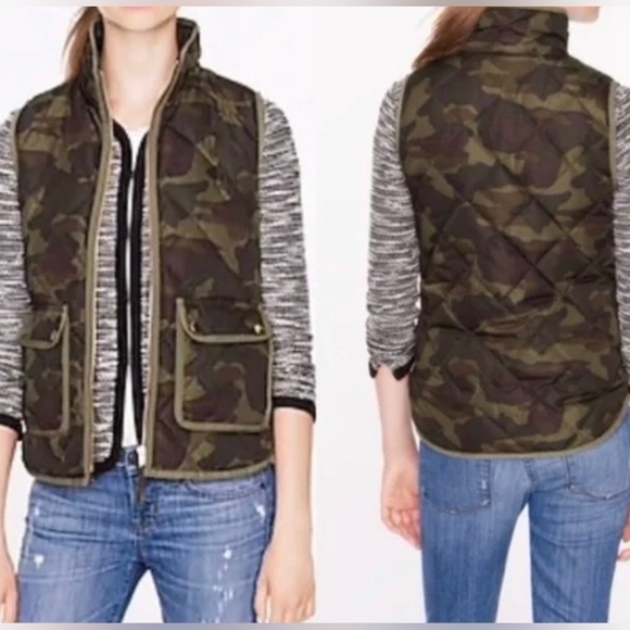 J. Crew Down Puffer Lined Camo Vest - Sz. S